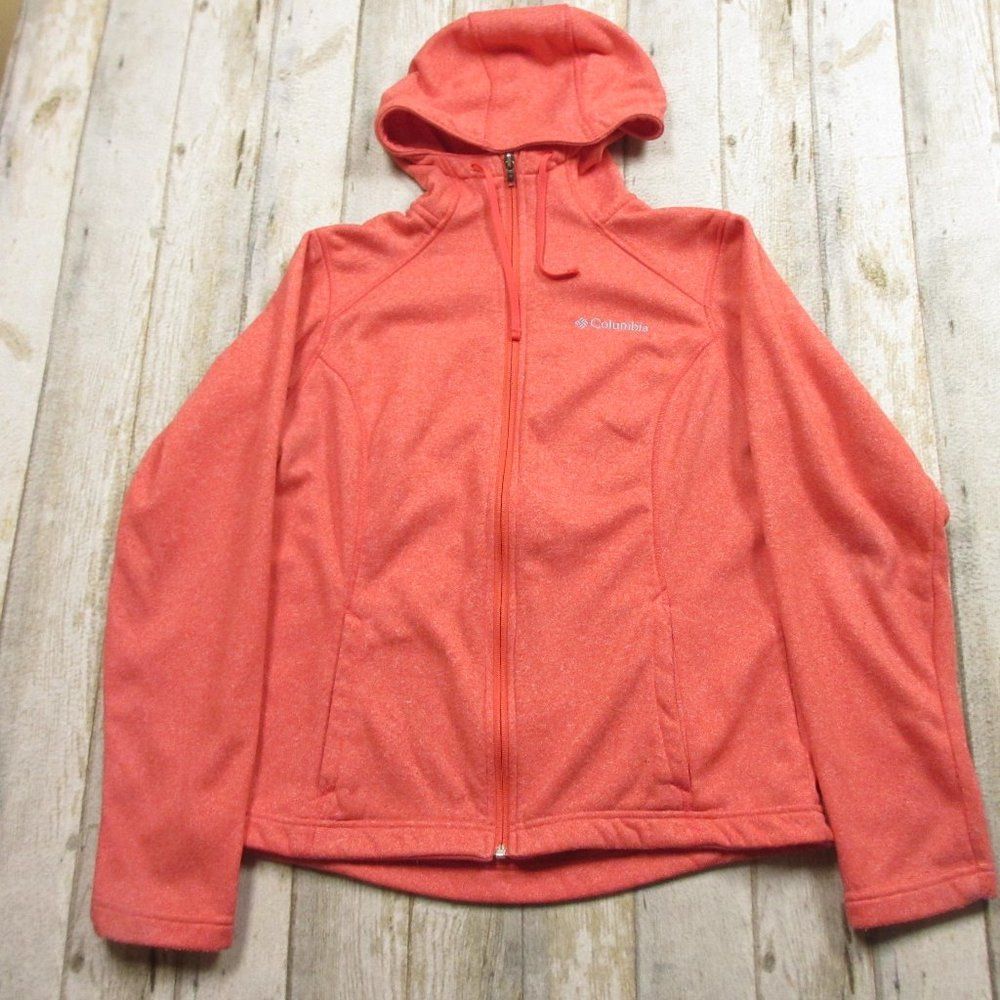 Columbia Sportswear Womens Fleece Lined Jacket WIndbreaker Medium Red Hooded